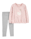 Conjunto longo bebê 2 peças cisnei multicor |